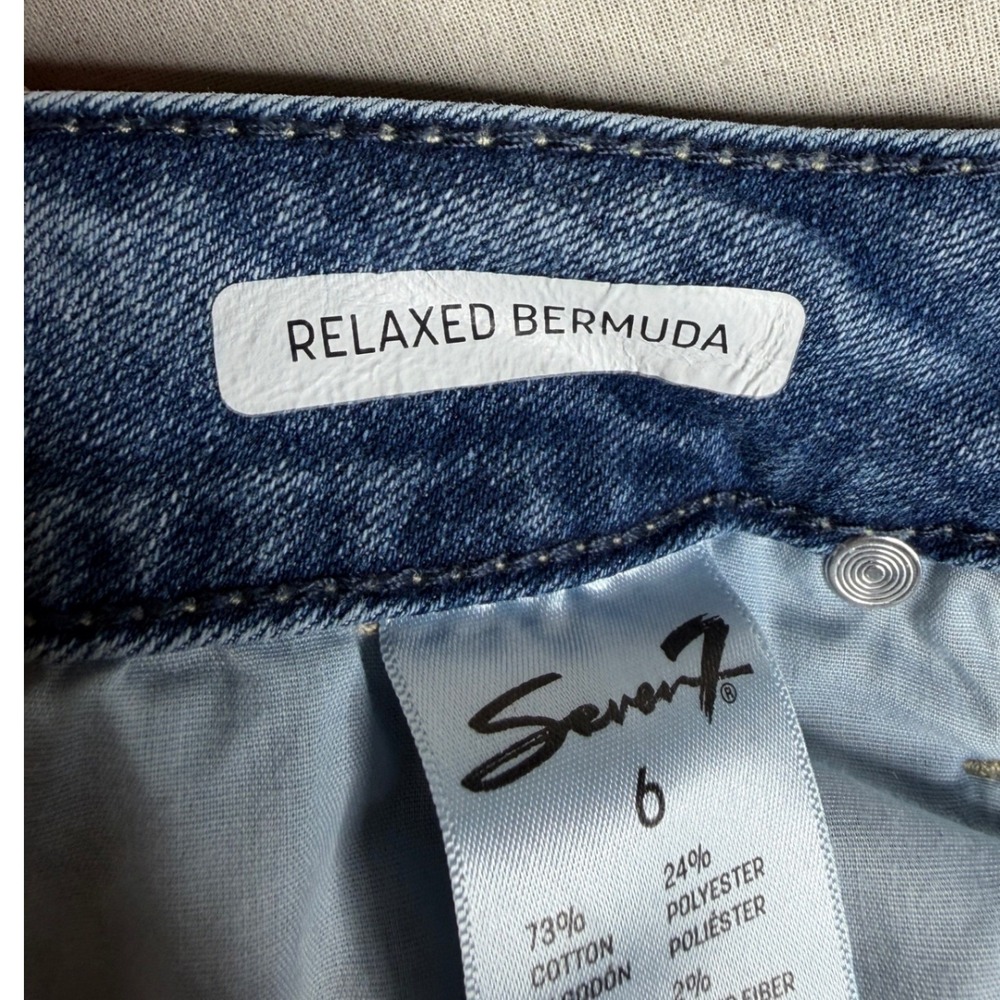 Seven7 Relaxed Bermuda Denim Shorts size 6 Blue - Picture 4 of 13